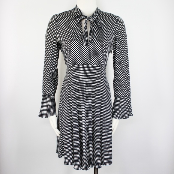 Zara Dresses & Skirts - Zara Polka Dot Fit Flare Pussybow Keyhole Dress